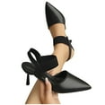 thumbnail image 4 of Miluxas Heels for Women Dress Closed Pointed Toe Heels Comfortable Stiletto High Heels Pumps Slip On Pumps Work Wedding Party Shoes for Women Black 8.5(41), 4 of 4