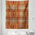 thumbnail image 1 of Rust Color Tapestry, Abstract Aged Look Design Checkered Plaid Industrial Themed Illustration, Fabric Wall Hanging Decor for Bedroom Living Room Dorm, 5 Sizes, Cinnamon and Dusk, by Ambesonne, 1 of 1
