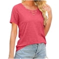 thumbnail image 6 of Ltctricy Women's Summer Tops Trendy Criss Cross V Neck Short Sleeve T Shirts Loose Casual Tunic Blouses, 6 of 6