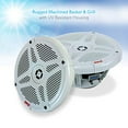 thumbnail image 4 of Pyle 6.5 Inch Marine Speakers (Pair) - 2-Way IP-X4 Waterproof and Weather Resistant Outdoor Audio Dual Stereo Sound System with 600 Watt Power and Low Profile Design - Pyle PLMR652W (White), 4 of 6