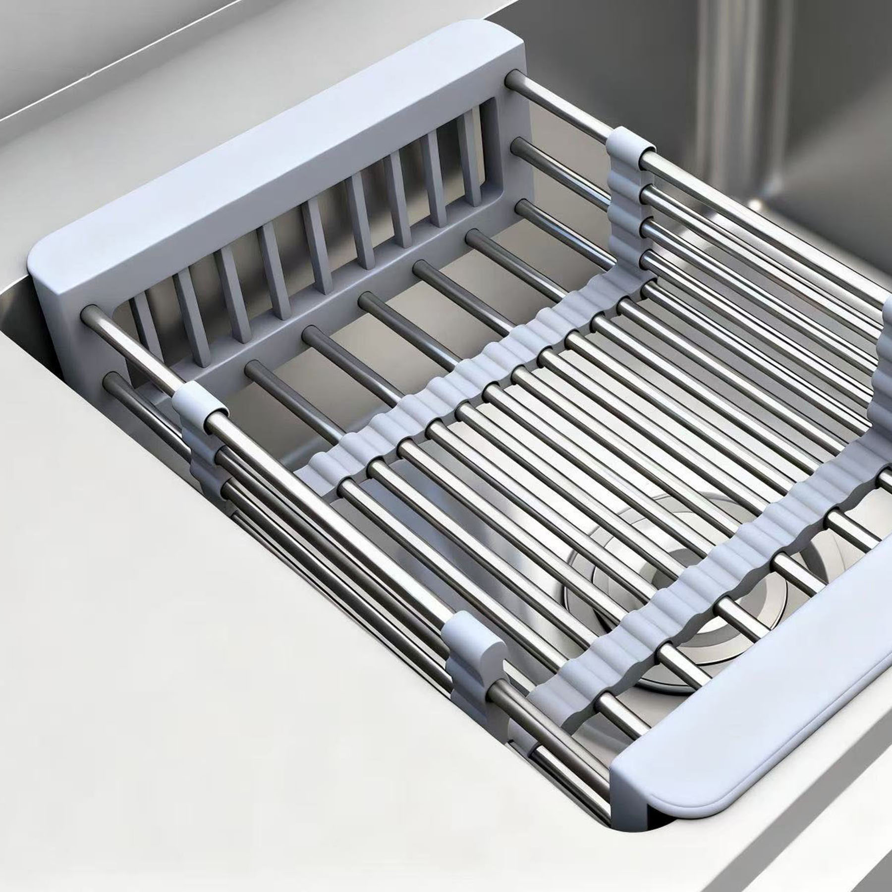 S-HOME Stainless Steel Freestanding Utility Sink in Silver with Pull-Out Faucet and Large Compartment  for Outdoor or Indoor Use