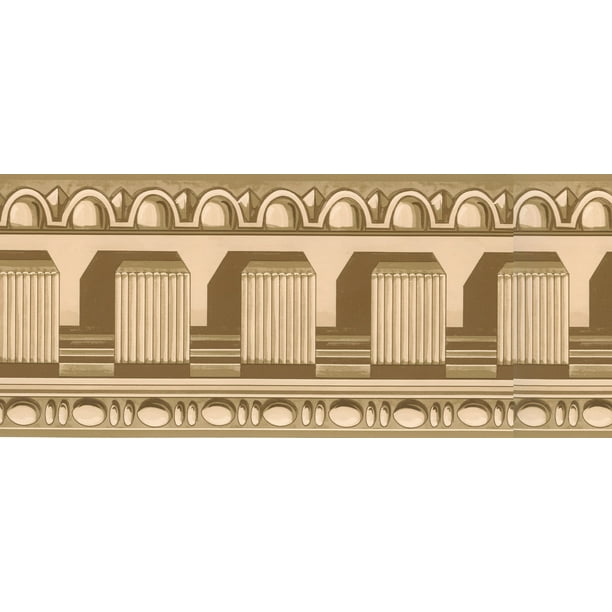 Prepasted Wallpaper Border Victorian Pale Gold Crown Molding Wall