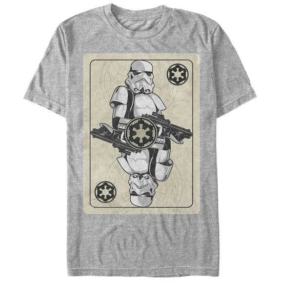 Men's Star Wars Stormtrooper Playing Card Graphic Tee Athletic Heather Medium