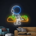 thumbnail image 3 of Handmadetneonsign Astronaut Lifting Tacos Neon Sign, Astronaut Taco LED Light, Astronaut Led Sign, 3 of 5