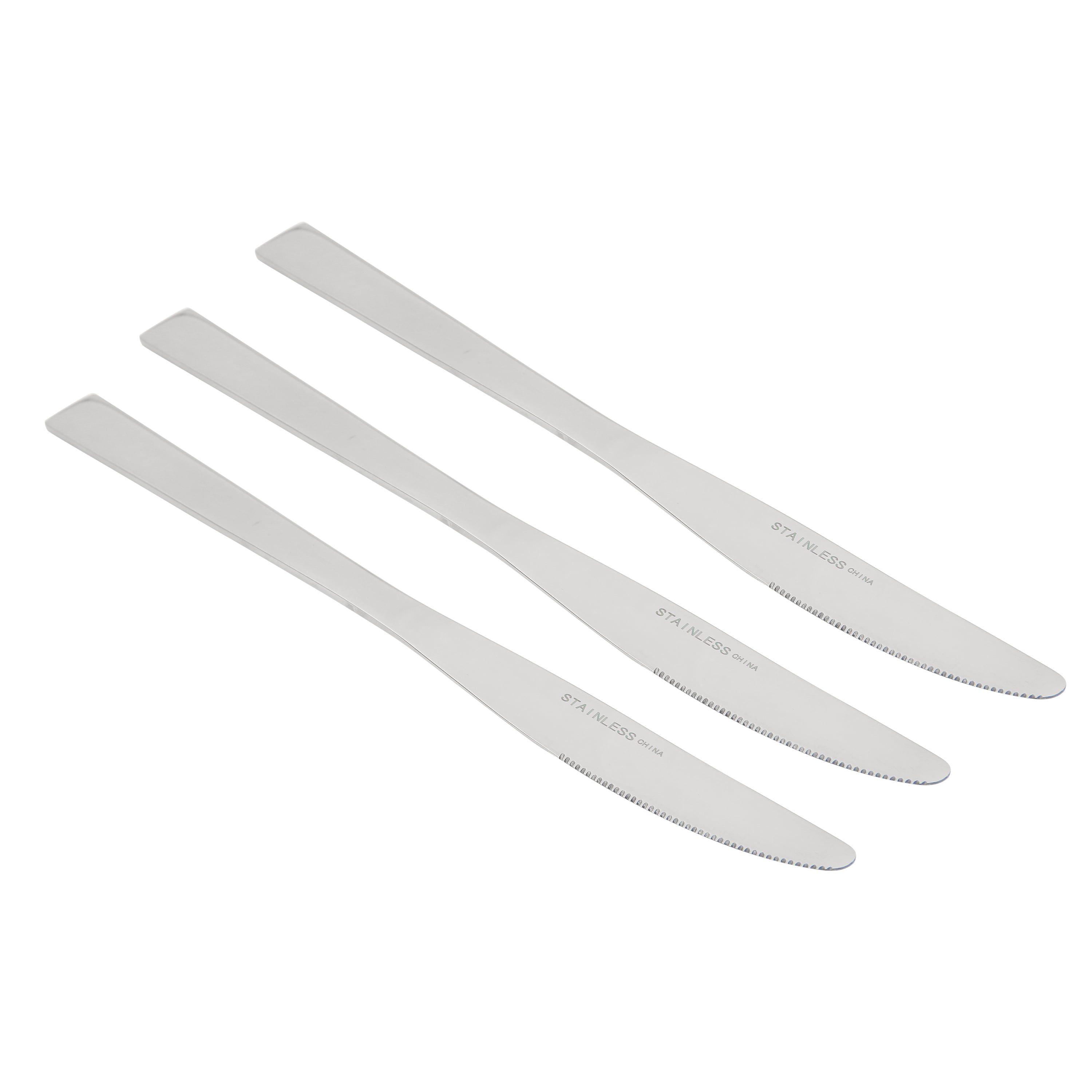 (3 pack) Mainstays Chiazza Stainless Steel 9" Adult Dinner Knife, Set of 3