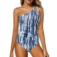 thumbnail image 2 of Hessimy Women Tankini Top Swim Tops Ruched One Shoulder Bathing Suit Swimsuit Tops Only No Bottom(Navy,S), 2 of 8