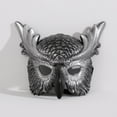 thumbnail image 5 of Realistic Half Face Owl Mask for Halloween Costume Parties, Easter Role Play, Themed Events - Comfortable Plastic Adult Mask with Adjustable Straps, 5 of 7