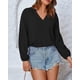 thumbnail image 2 of Blusa BTFBM Boho para mujer con cuello en V y manga larga de gasa, 2 of 9
