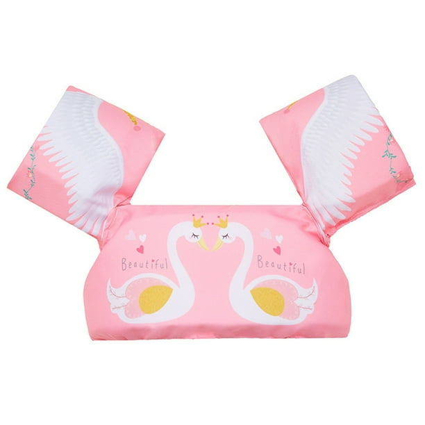 Flotador para Bebé Chaleco Flotabilidad Con Manga para Brazo Anillo Natación para Piscina Segura (cisne)