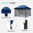 thumbnail image 5 of Meetleisure 11'x11' Pop Up Gazebo for Patios, Outdoor Canopy Tent with Sidewalls, Mosquito Netting, Pop Up Shelter for Wedding Party, Dark Blue, 5 of 13