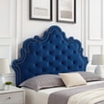 thumbnail image 3 of Arabella Button-Tufted Performance Velvet Full or Queen Headboard, Navy, 3 of 9