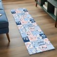 thumbnail image 3 of 2'x6' Rug Runners for Hallways Kitchen, Blue Pink Floral Non Slip Entryway Beside Floor Carpet Runner, Farmhouse Vintage Botanical Washable Laundry Room Bedroom Throw Rugs Mat for Family Pet, 3 of 8