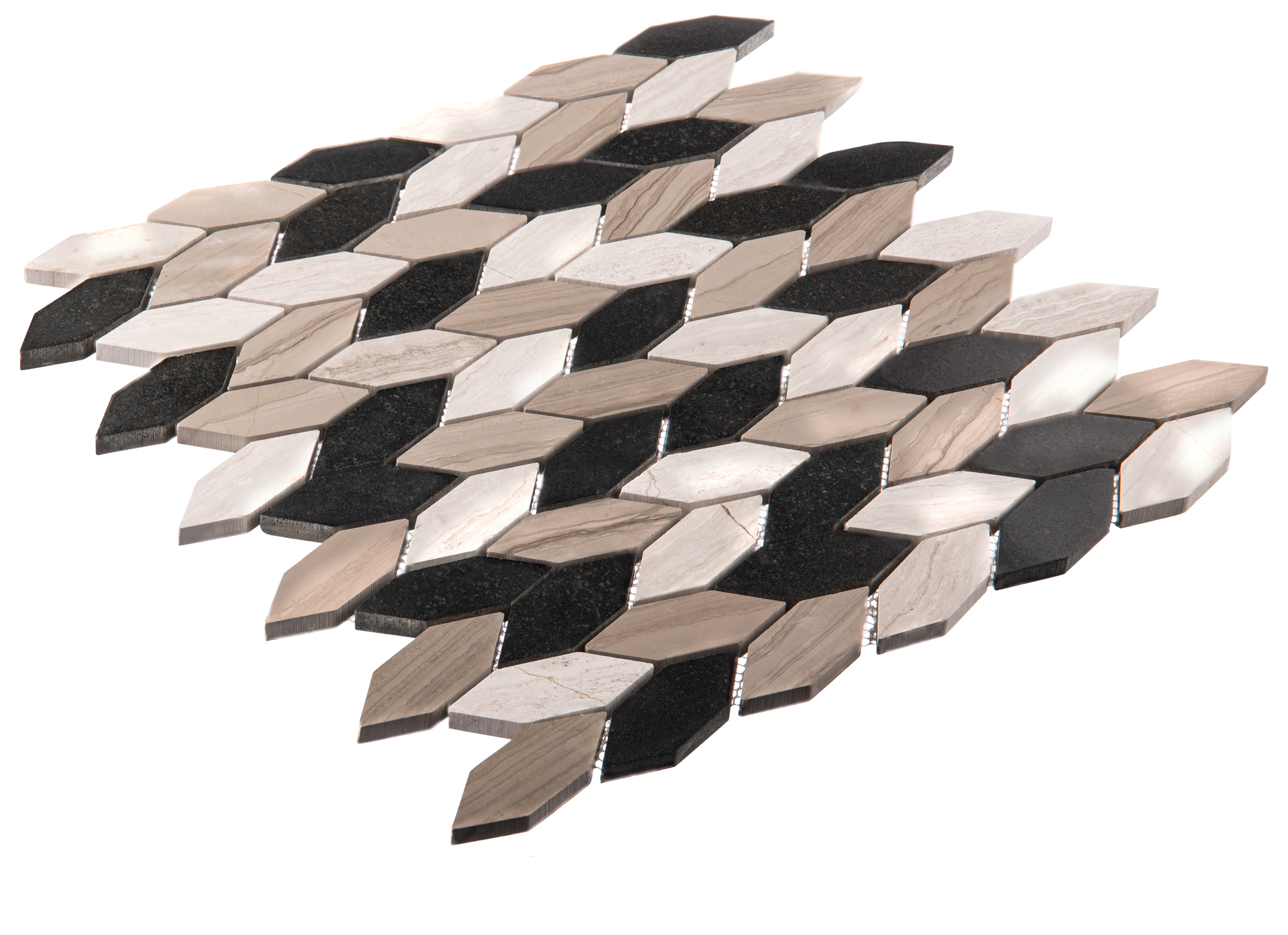 Channing Elongated Hex 1" x 2.5" Marble Honeycomb Mosaic Wall & Floor Tile