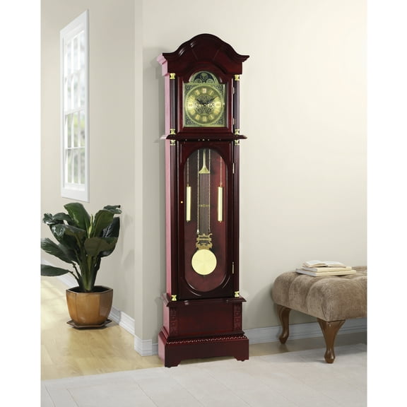 72" Floor Standing Grandfather Clock Cherry Finish