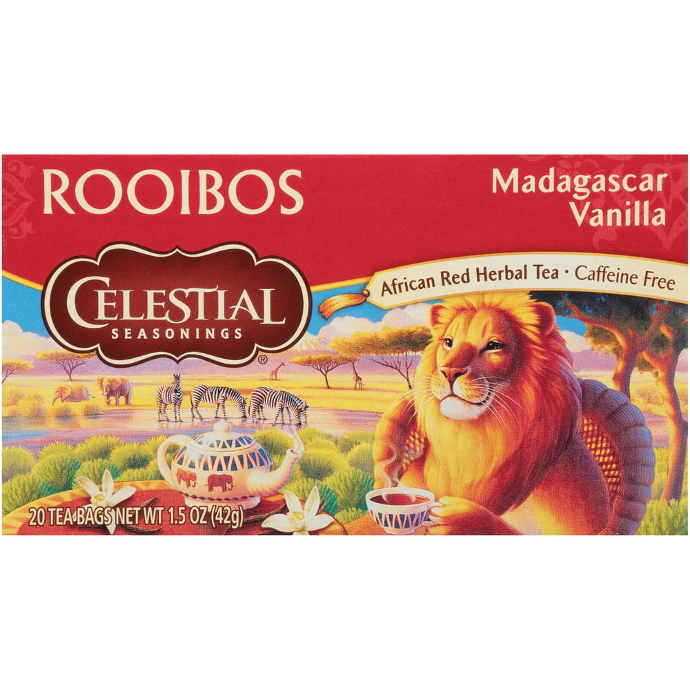 Celestial Seasonings Madagascar Vanilla Rooibos Tea, 20 Ct Tea Bags