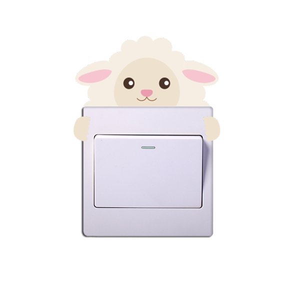 fashionhome Small Cute Cartoon Animal Switch Sticker Nursery PVC Home Wallpaper Kids Bedroom Removable Wall Decals PVC Home Wallpaper