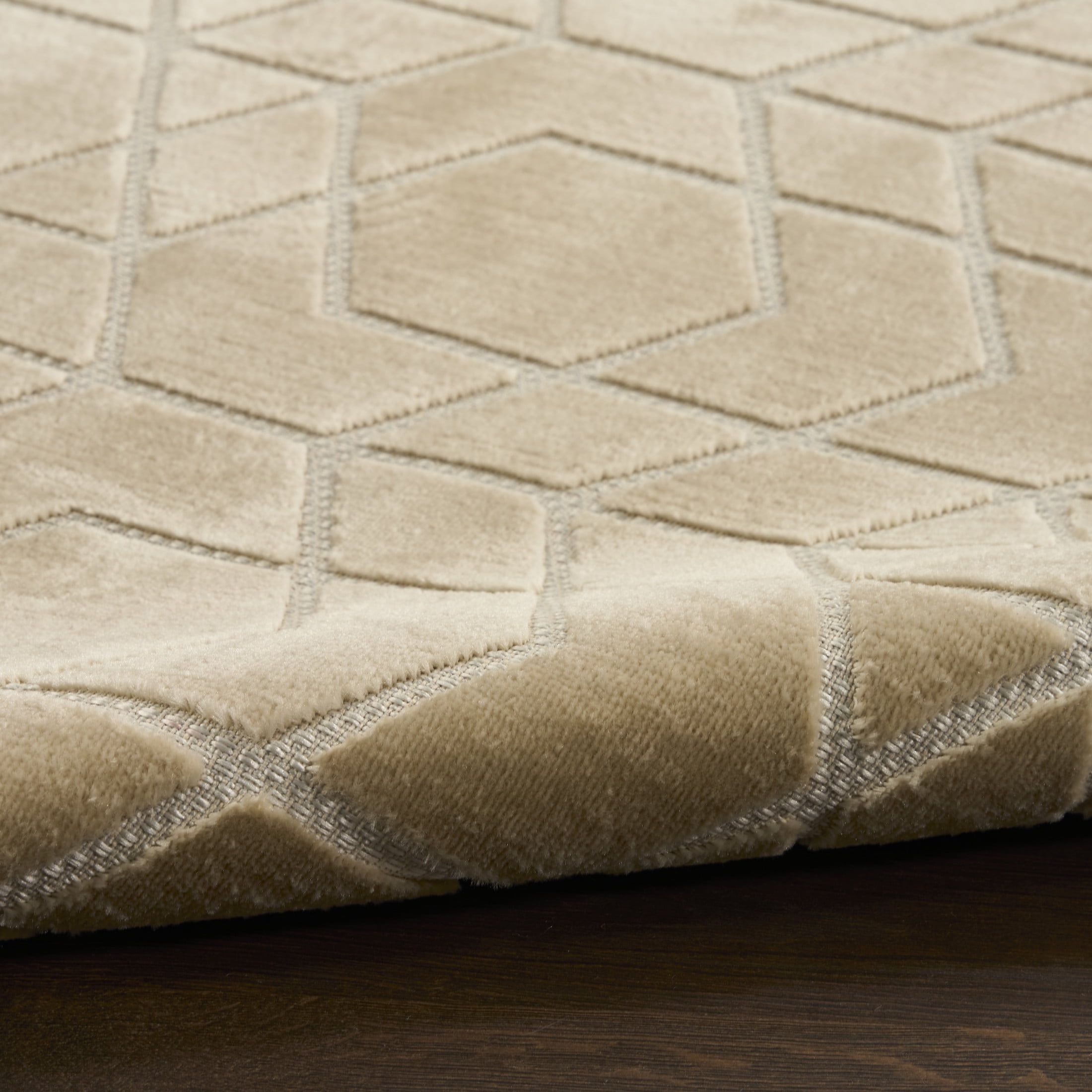 Nourison Washable Charm 2'2" x 8' Beige Ivory Modern Indoor Rug