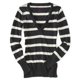 thumbnail image 1 of Suéter Aeropostale mujer Punto Cuello en V Rayas Gris Pequeño, 1 of 2