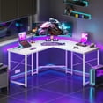 thumbnail image 3 of Casacomoda Computer Desk L Shaped, 51 Inch Reversible L Shaped Desk, Gaming Desk, Home Office Desk, Carbon Fiber White, 3 of 8