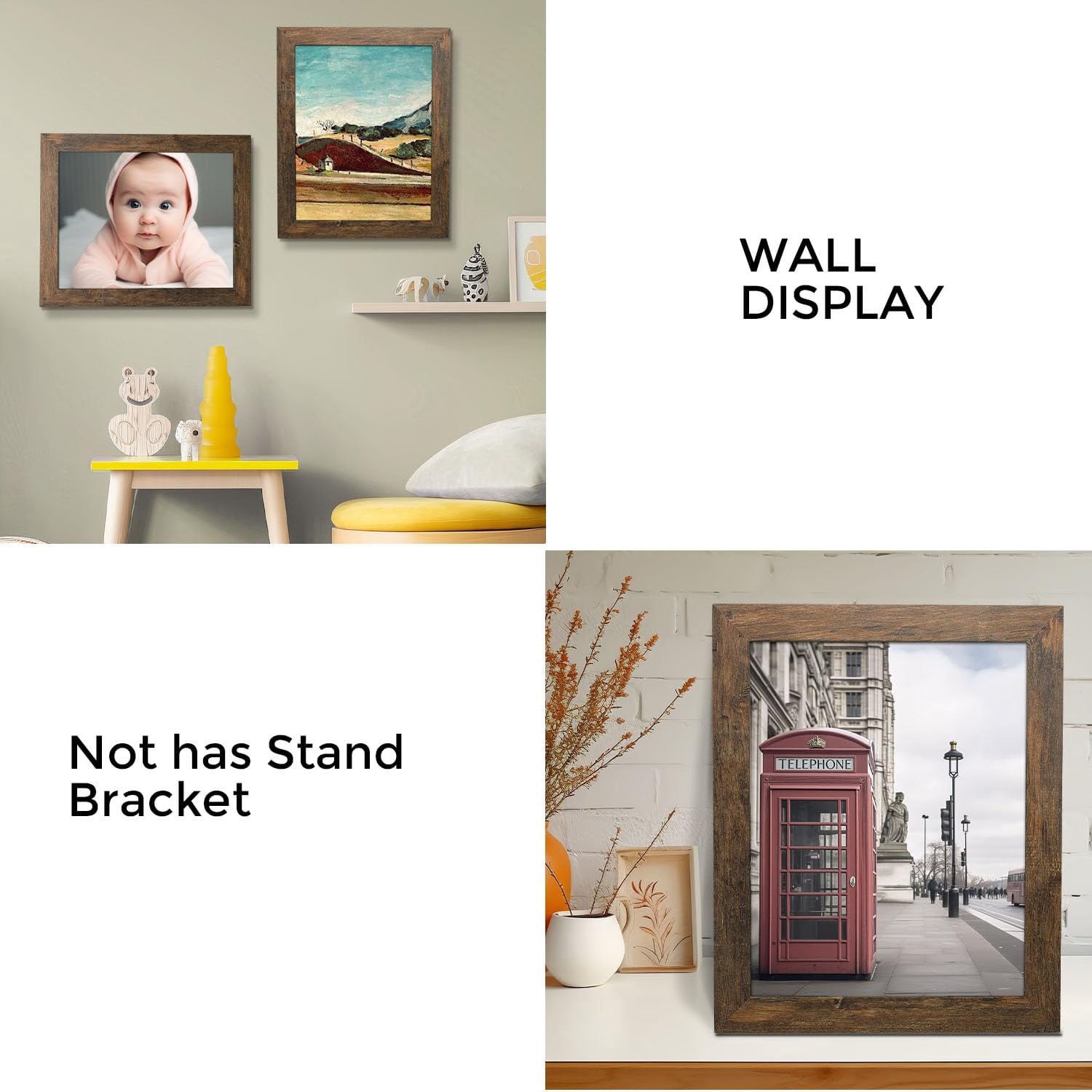 Golden State Art 11 x 14 Rustic Picture Frames, Gallery Wall Frames Set, Brown, Pack of 10