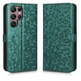 thumbnail image 5 of For Samsung Galaxy S21 Phone Case Full Coverage Dustproof Anti-Scratch Anti-Fingerprint Kickstand Card Slots Wave-dot Pattern Design Convenient Wrist Strap PU Leather Luxury Wallet Cover,Green, 5 of 7
