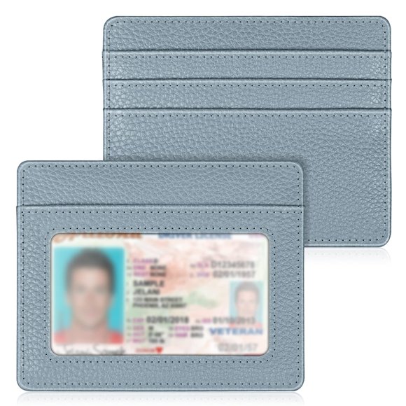 Tarjetero Fintie Slim, minimalista, de piel con bloqueo RFID