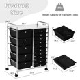 thumbnail image 6 of 15 Drawer Rolling Storage Cart, Drawer Organizer with Wheels, Scrapbook Paper Office School Organizer, Black, 6 of 6