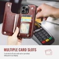 thumbnail image 3 of Funda tipo cartera Wefor para iPhone 13 Pro Max de cuero PU, 3 of 9
