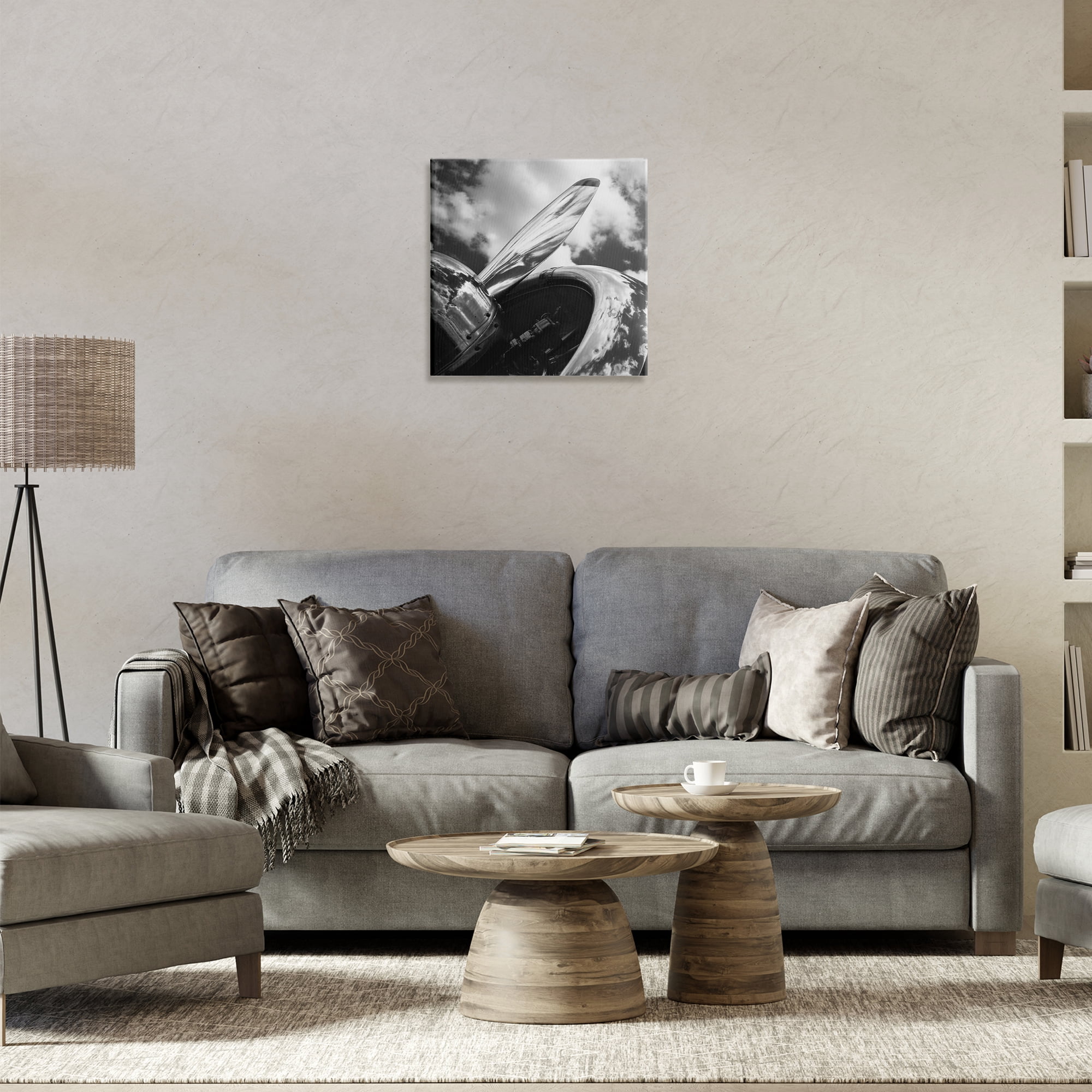 Stupell Industries Propeller with Cloud Reflection Transportation Photography Wrapped Canvas Art Print Wall Art, 17 x 17