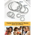 thumbnail image 6 of U7 Chunky Hoop Earrings for Women Stainless Steel Jewelry Silver Large Earring 80mm Birthday Christmas Gift for Daughter Wife, 6 of 9