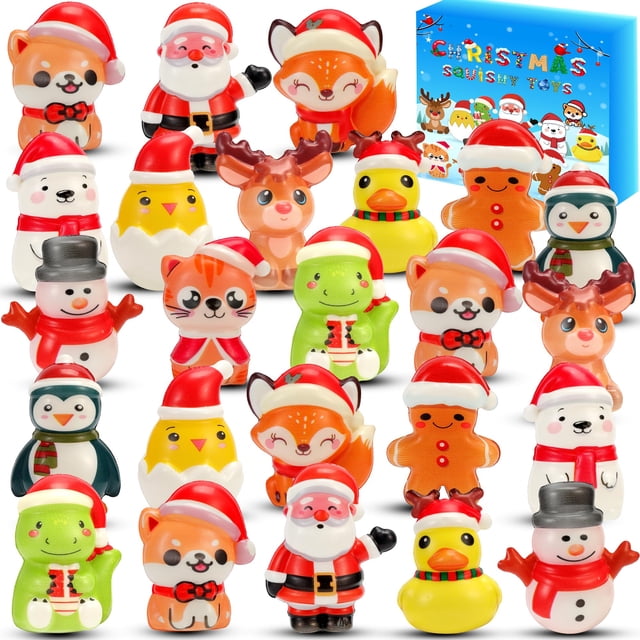 Juguetes Sensoriales Squishy Hortensia Azul Navidad 24 Piezas para Niños