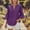 Purple, variant on HOMBOM Tops for Women Ruffle Sleeve 3/4 Sleeve Spring Cotton Linen Black Casual Ladies Blouse V Neck