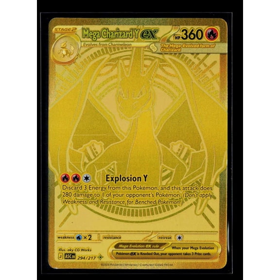 Collectible 2026 Mega Evolution Ascended Heroes Mega Charizard Y EX Gold Secret Rare UR HR #294/217 Pokémon Card