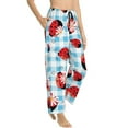 thumbnail image 2 of Xecao Flowers and Lady Bugs Women's Straight Lounge Pajama Pants: The Epitome of Relaxed Sleepwear, 2 of 9