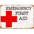 thumbnail image 1 of Metal Aluminium Sign - Emergency First Aid - Vintage Look Size: 8 x 12 inch, 1 of 4