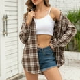 thumbnail image 2 of Womens Flannel Plaid Shirts in Women Long Sleeve Button Down Cropped Tops Spring Fall Casual Loose Fit Soft Women's Shirts, 2 of 6