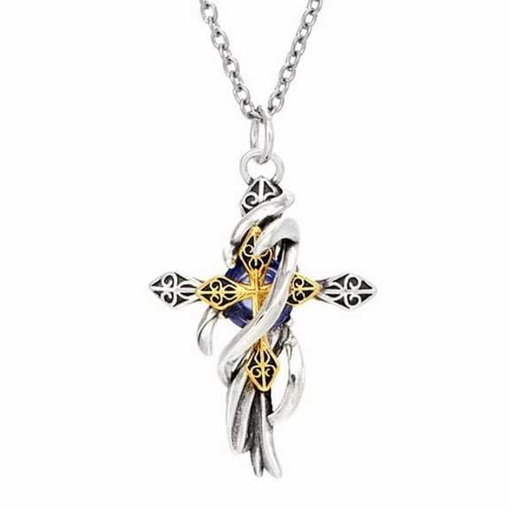 Leander's 925 sterling silver two-tone vintage cross necklace is exquisitely beautiful, simple and stylish, and perfectly complements any outfit, perfect for everyday wear.