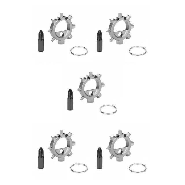 Dalazy 1/2/3/5 Multi Tool 12 Functions Gear Stainless Repair Tools Screwdriver Bottle Opener Portable Gray 5PCS