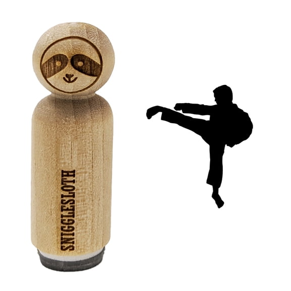 Martial Arts Karate Kick Solid Rubber Stamp for Scrapbooking Crafting Stamping - Mini 1/2 Inch