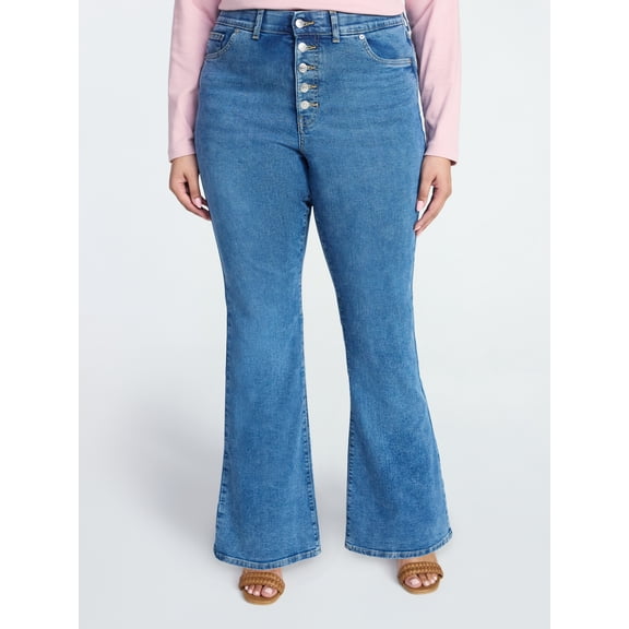 Terra & Sky Women's Plus Size Core Flare Jeans, Sizes 16W-28W