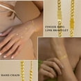 thumbnail image 6 of Turandoss Hand Chain Bracelet for Women Dainty 14K-Gold-Plated Finger Hand Chains Trendy Stackable Link Bracelets Layered Jewelry for Women Accessories, 6 of 8