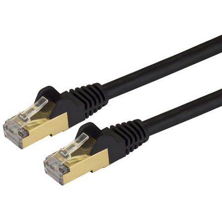 UPC: 0065030871341 | StarTech.com Cat6a Shielded Patch Cable – 15 ft – Black – Snagless RJ45 Cable – Ethernet Cord – Cat 6a Cable – 15ft (C6ASPAT15BK)
