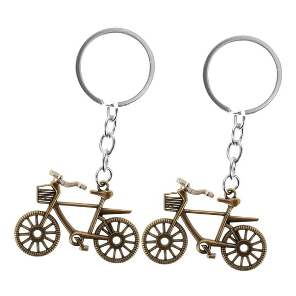 2 Pcs Cyclist Bicycle Key Chain Man 9.00X4.80X1.80CM