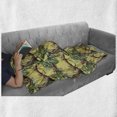 thumbnail image 6 of Watercolor Soft Flannel Fleece Throw Blanket, Leopards in the Jungle Tropical Scene Tree Branches and Leaves, Cozy Plush for Indoor and Outdoor Use, 50" x 60", Yellow Green Pale Yellow, by Ambesonne, 6 of 6