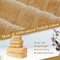 thumbnail image 6 of HALLEY Turkish Towels Set (6 Pieces) 650 GSM Highly Absorbent Super Soft 100% Cotton - 2 Bath Towels, 2 Hand Towels 2 Washcloths - Yellow, 6 of 11