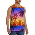 thumbnail image 2 of JUNZAN Palm Trees at Sunset Men's Sleeveless T Shirts,Sleeveless Muscle Shirts,Sizes S-3XL, 2 of 8