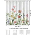 thumbnail image 6 of Pink Floral Shower Curtain 72 x 72 Inch Flower Leaves Plant Decorative Bath Curtain Polyester Fabric Waterproof Bathroom Curtain with 12 Hooks, 6 of 6