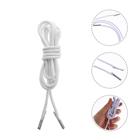 Milisten White Elastic Rubber Cord Replacement for Chaise Longue Lounge Patio Chairs, 4 Pieces Set