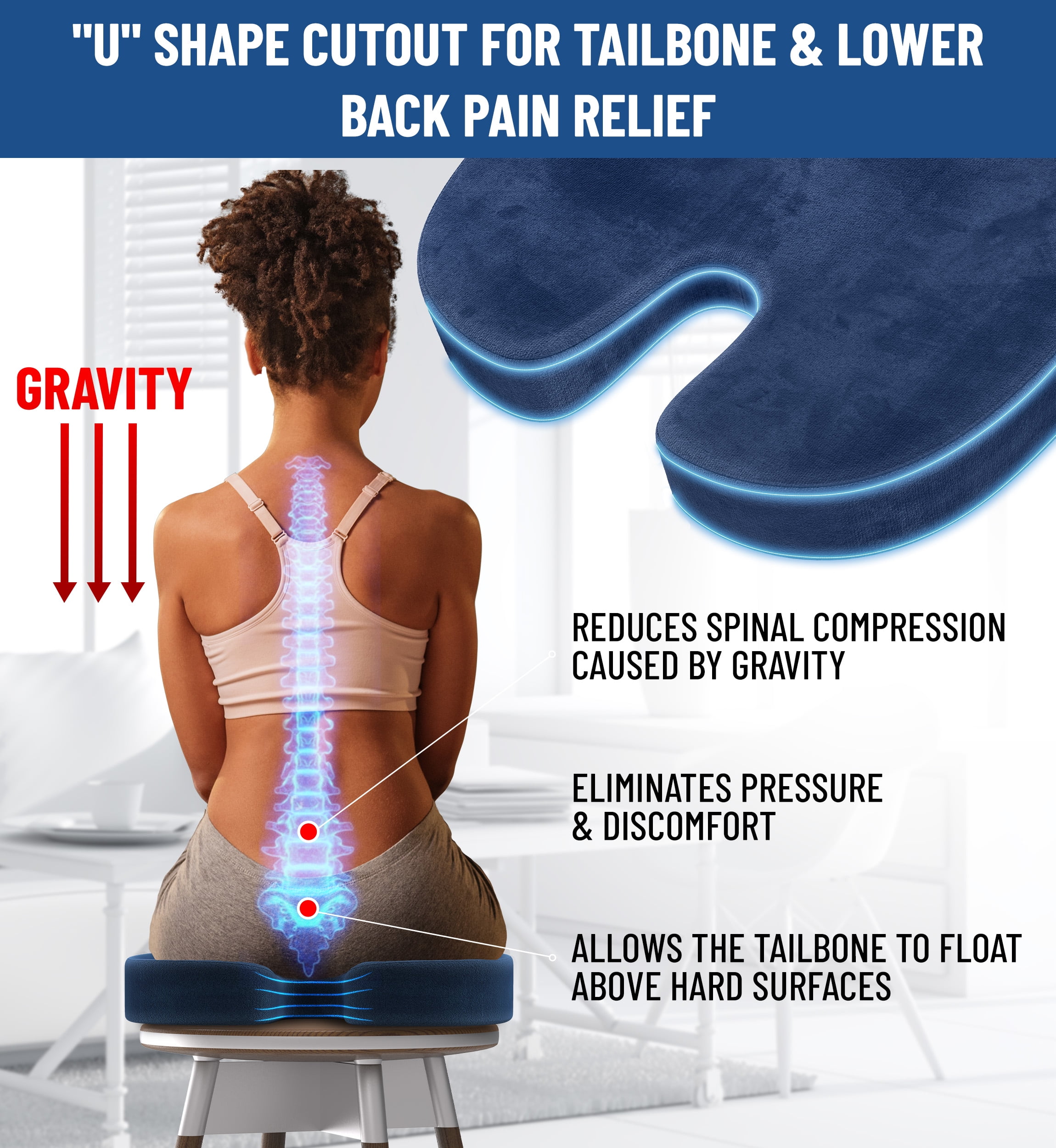 Inflatable Seat Cushion, Coccyx Cushion for Office Chair Inflatable Seat Cushion, Coccyx Cushion for Office Chair