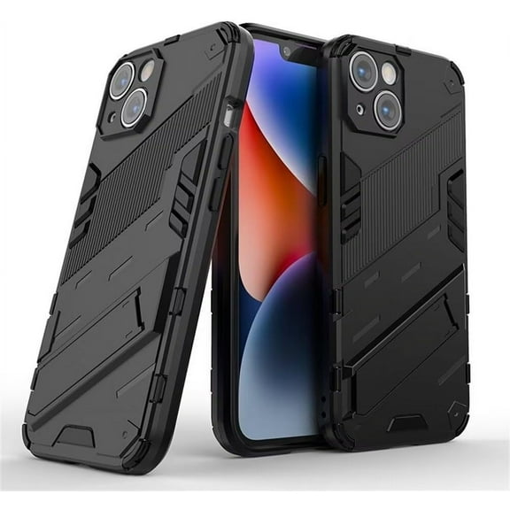 Case for iPhone 14,Military Protection [Built-in Kickstand] Dual-Layer Heavy Duty TPU PC Shockproof Antiskid Thermolysis Phone Case for iPhone 14,6.1 Inch 2022 (Black)